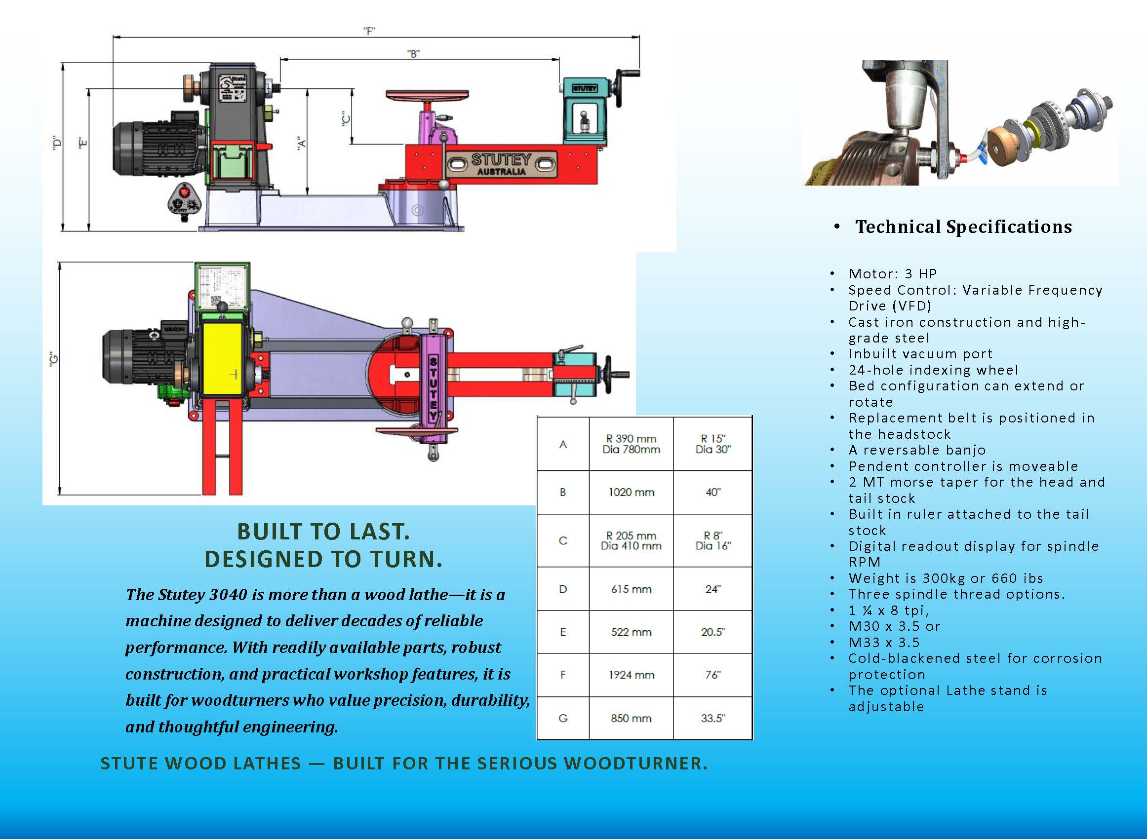 Stutey 3040 Lathe